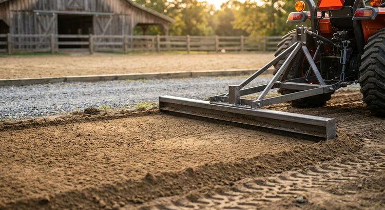 Levelling bars for arena and driveway grading