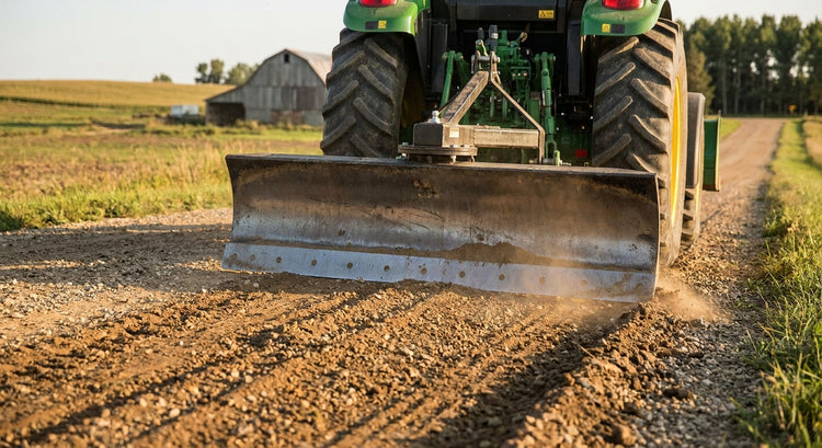 Grader blades for maintaining farm tracks