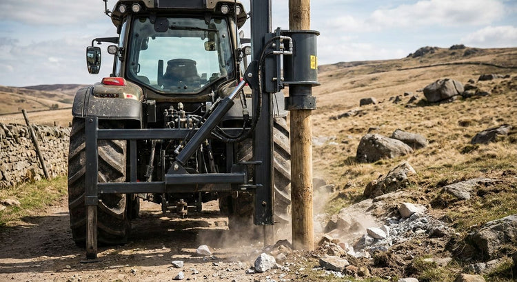 PTO post rammers for fencing on rocky ground