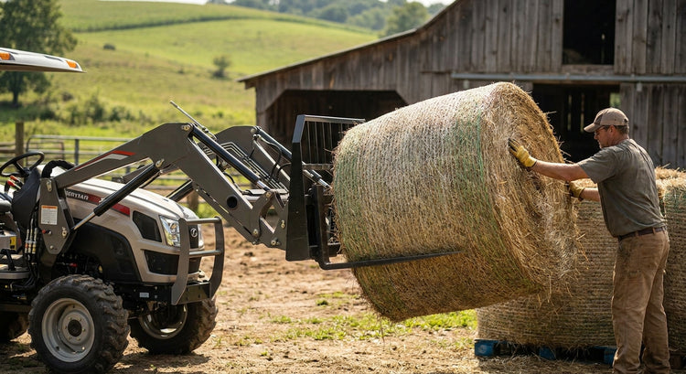 Pallet forks for small-scale hay handling