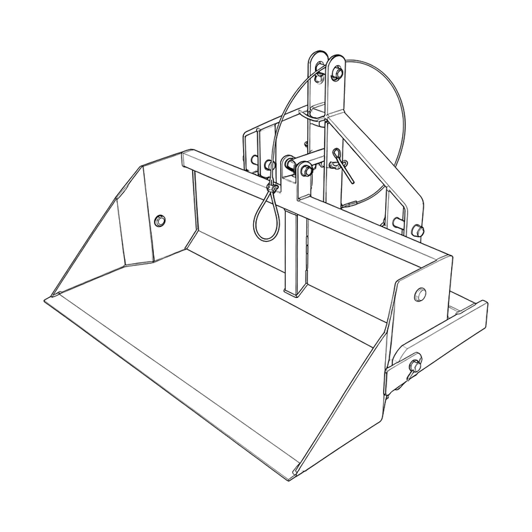 3 Point Linkage Tipping Dirt Scoop 1.2m — outline illustration