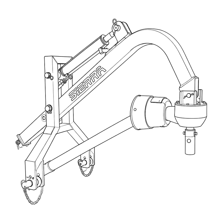 Sierra PTO Post Hole Borer - Hydraulic Downforce  (No Auger) — outline illustration