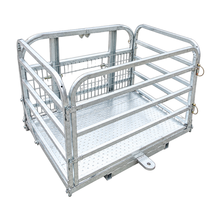1.5m Galvanised Transport Tray with Cage Sides and  Tow Bar — colour cutout