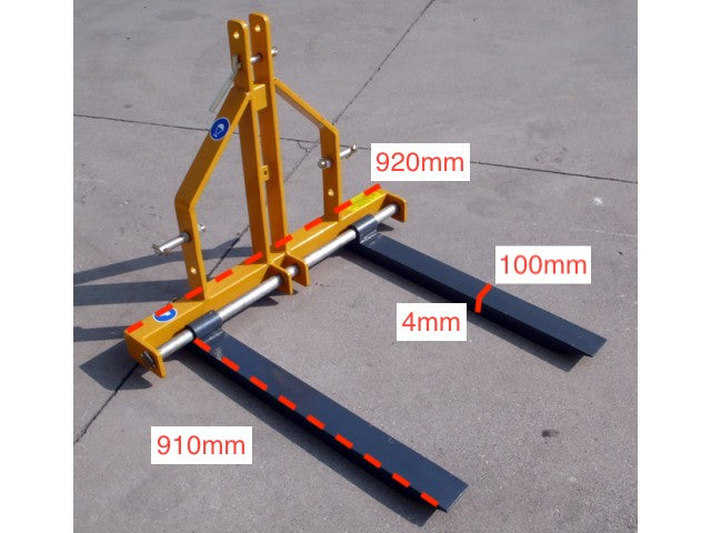 Novaquip 3 pt Adjustable Pallet Forks 300Kg