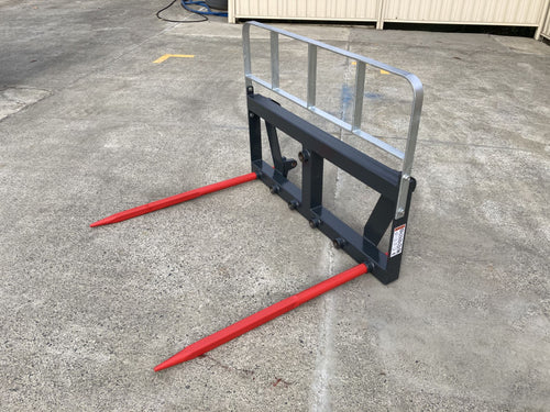 Bale forks for Eurohitch with Back rest and Conus 2 tines